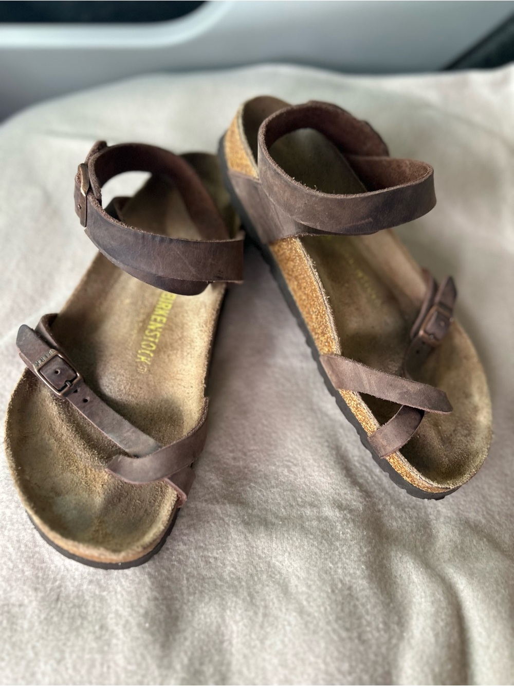 Birkenstock Brown Leather yara Ankle-Strap Sandals size 10 (41)